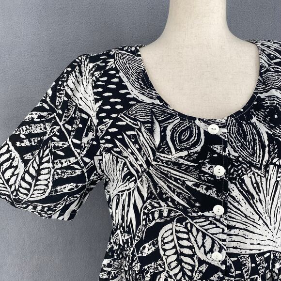 Vtg 80s 90s NOS Two Potato Laguna Beach A Line Midi Dress S Cotton Resort Wear - Picture 5 of 16